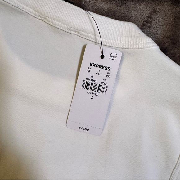 Express Brand New Fitted Crew Neck Corset Tank - White - Size Small - Picture 8 of 14